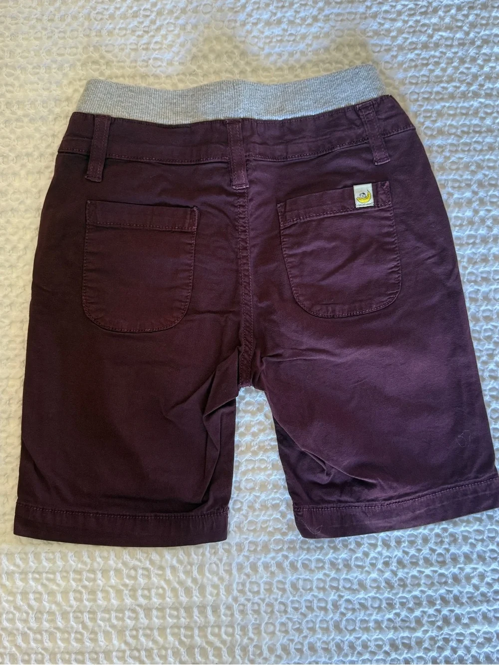 Two Hoonana Kids Stretch Waist Shorts - Black & Burgundy Size 6